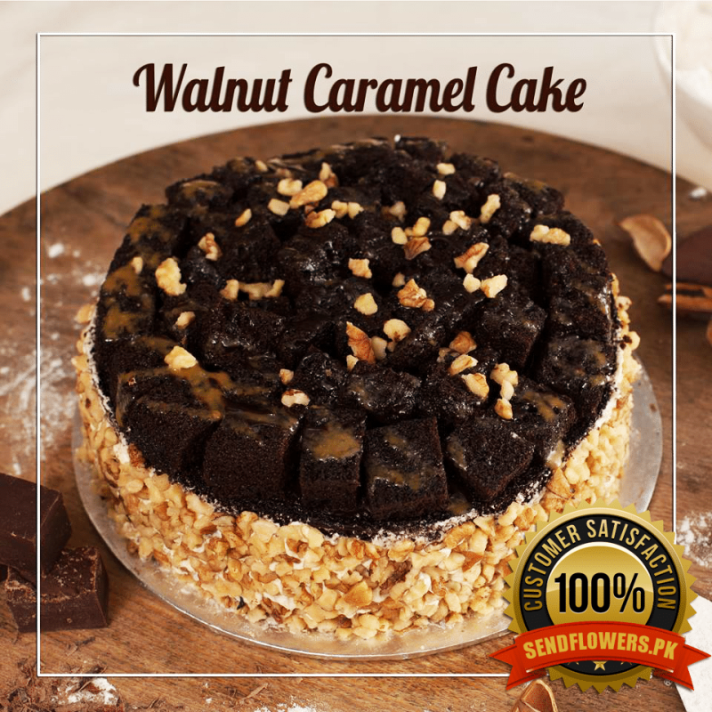 Walnut Caramel Cake - Online Cakes Delivery - Sendflowers.pk