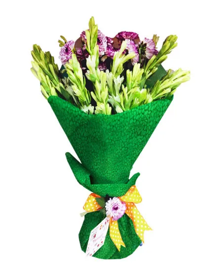 Fresh Green Bouquet Sendflowers To Pakistan