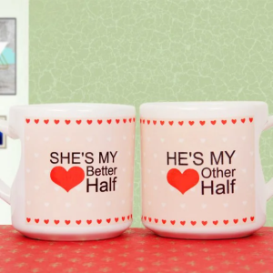 He And She Couple Mug - Send Valentine's Mugs Lahore
