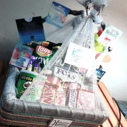 Silver and Sea Green Basket