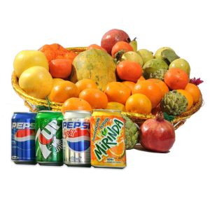 Fruits Basket With Drink - online fruit delivery