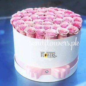 Pink Rose Round Box - gift box delivery in Islamabad