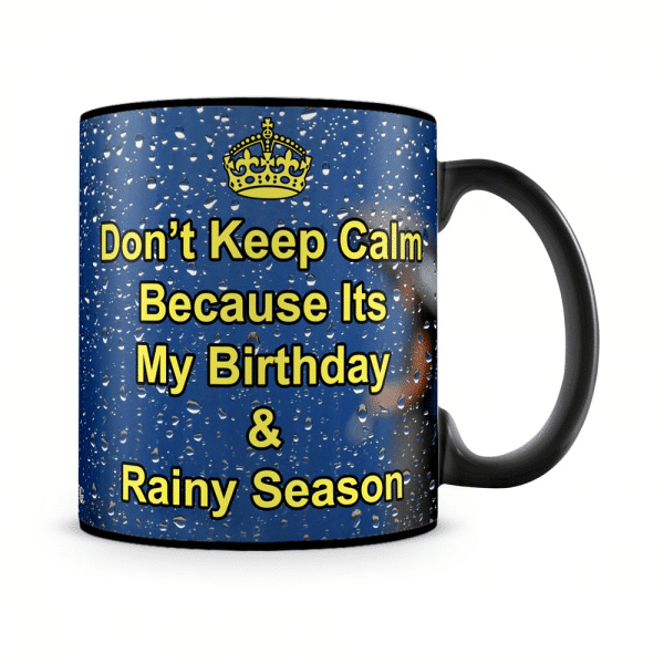 Birthday & Rainy Seasons Mug Black - SendFlowers.pk