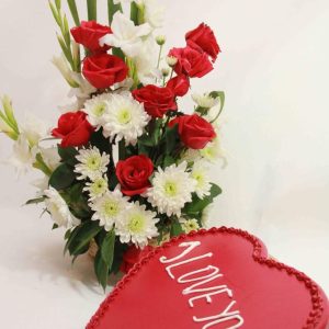 Flowers Basket With Cake- SendFlowers.PK