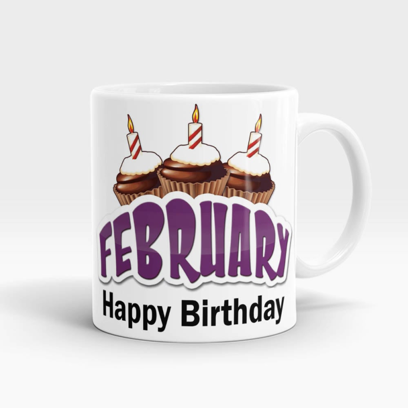 February Happy Birthday Mug White - SendFlowers.pk