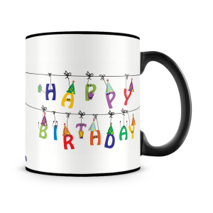 Hanging Birthday Mug Black - SendFlower.pk