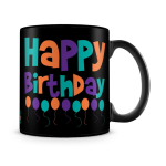 Happy Birthday Balloons Mug Black - SendFlowers.pk