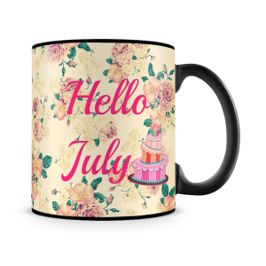 Hello July Birthday Mug Black - SendFlowers.pk