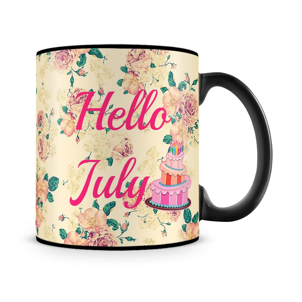 Hello July Birthday Mug Black - SendFlowers.pk