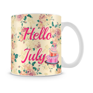 Hello July Birthday Mug White - SendFlowers.pk