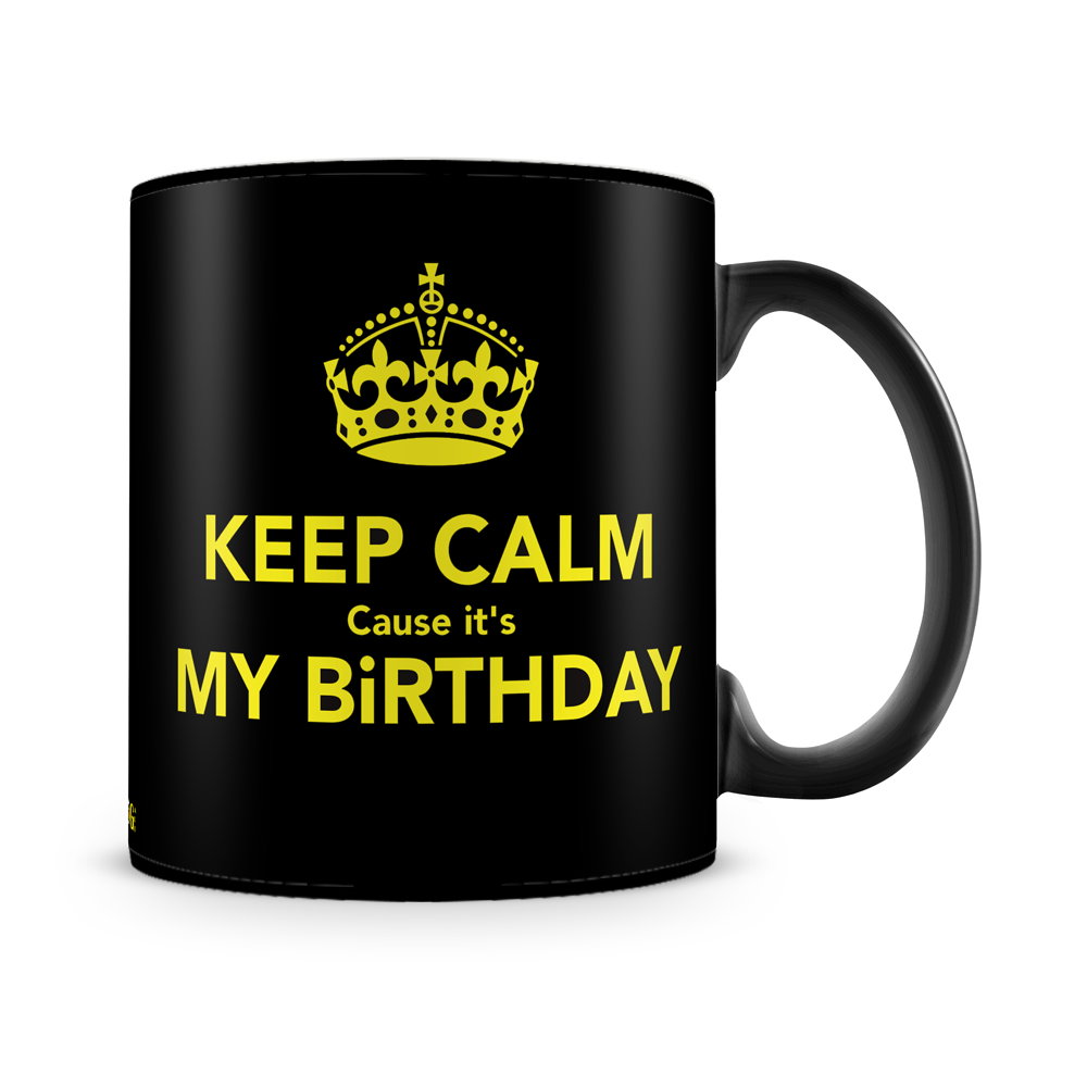 Keep Calm Birthday Mug Black - SendFlowers.pk