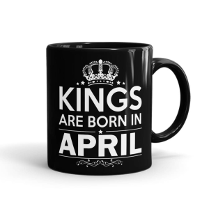 Kings Born In April Mug Black - SendFlowers.pk