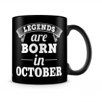 Legends Are Born In October Mug Black - SendFlowers.pk