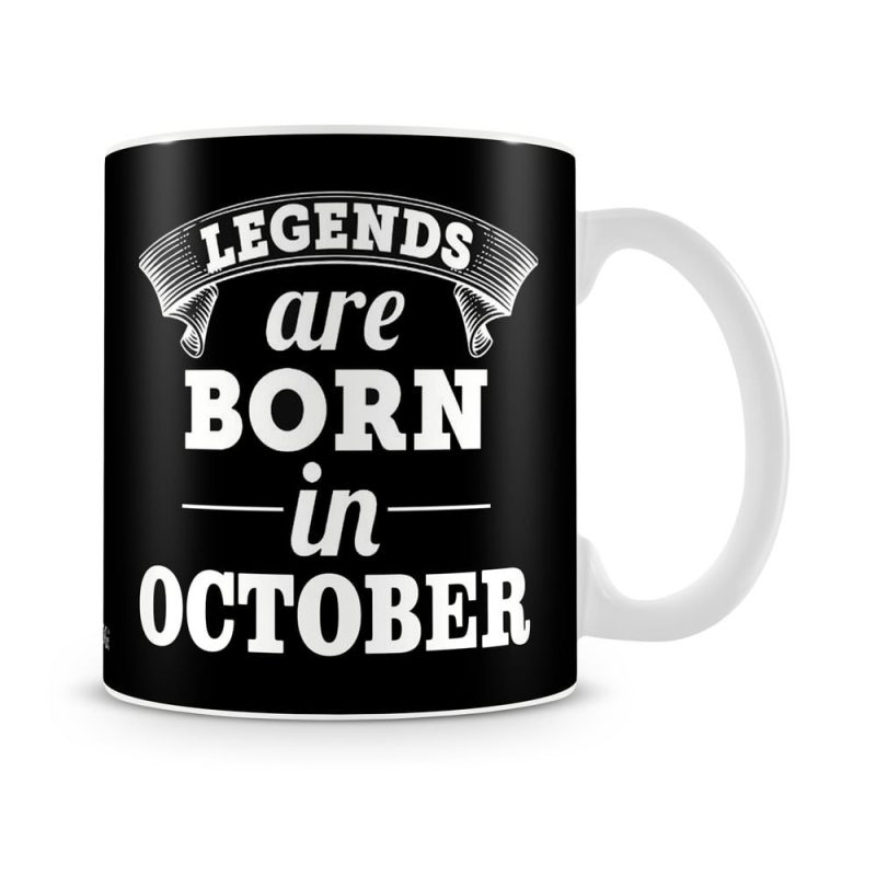 Legends Are Born In October Mug White - SendFlowers.pk