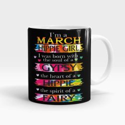 March Hippie Girl Mug White - SendFlowers.pk