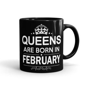 Queens Born In February Mug – Month Customizable Black - SendFlowers.pk