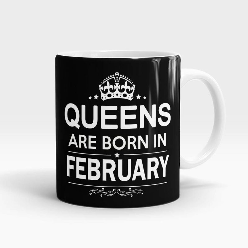 Queens Born In February Mug – Month Customizable White - SendFlowers.pk