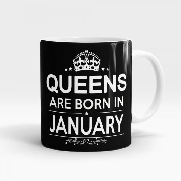 Queens Born In January Mug – Month Customizable White - SendFlowers.pk