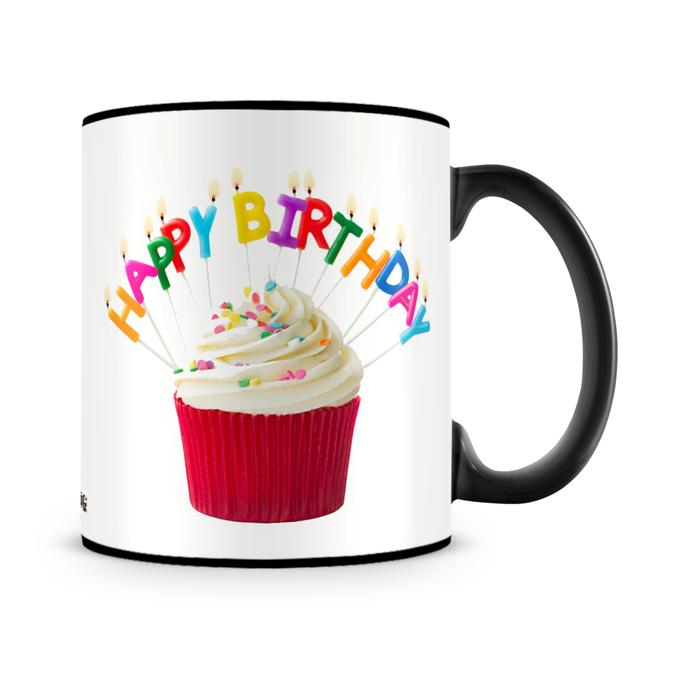 Red Cupcake Birthday Mug Black - SendFlowers.pk