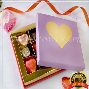 Lilac Premium Heart Box - SendFlowers.pk