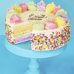 Delivery of Mixed Color Birthday Cake on Birthday
