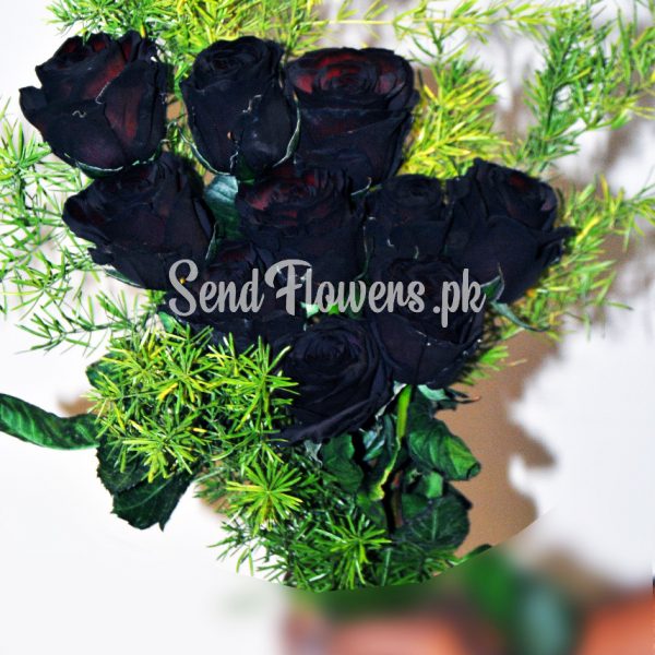 Delivery of Black Exotic Roses Bunch in Pakistan