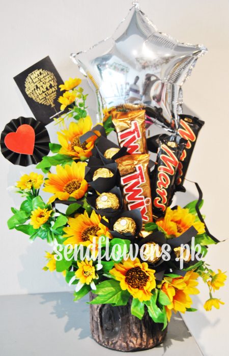 Delivery of SunFlowers Choco Box in Pakistan