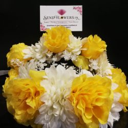 Premium Yellow & Whit Artificial Gajra