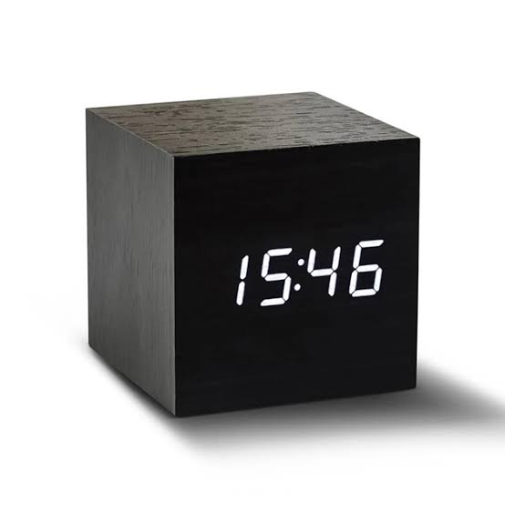 digital wooden clock