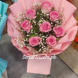 Pink Roses Bouquet Lahore - SendFlowers.pk
