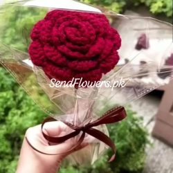 Crochet Red Rose Bouquet Lahore - SendFlowers.pk
