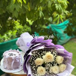 Flowers and Cake for Wife Lahore - SendFlowers.pk