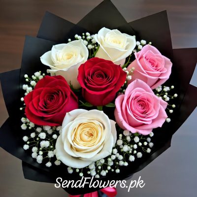 Mixed Roses Bouquet Lahore - SendFlowers.pk