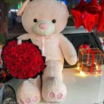 Valentine Teddy and Flowers Lahore - SendFlowers.pk