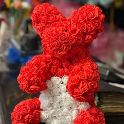 Foam Flower Teddy Bear Lahore - SendFlowers.pk