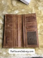 Brown Leather Long Wallet Pakistan - SendFlowers.pk