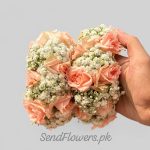 Baby Pink and White Gajray Lahore - SendFlowers.pk