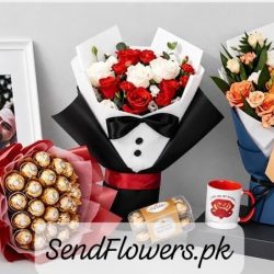 Father Day Flower and Chocolates Lahore - SendFlowers.pk