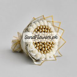 Ferrero and Flowers Bouquet Lahore - SendFlowers.pk