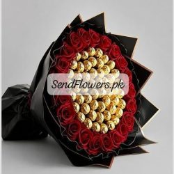 Red Roses and Ferrero Rochers Lahore - SendFlowers.pk