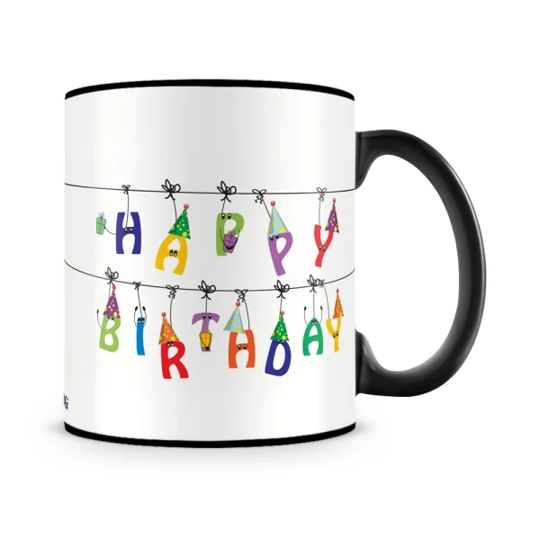 Hanging Birthday Mug Black - SendFlower.pk
