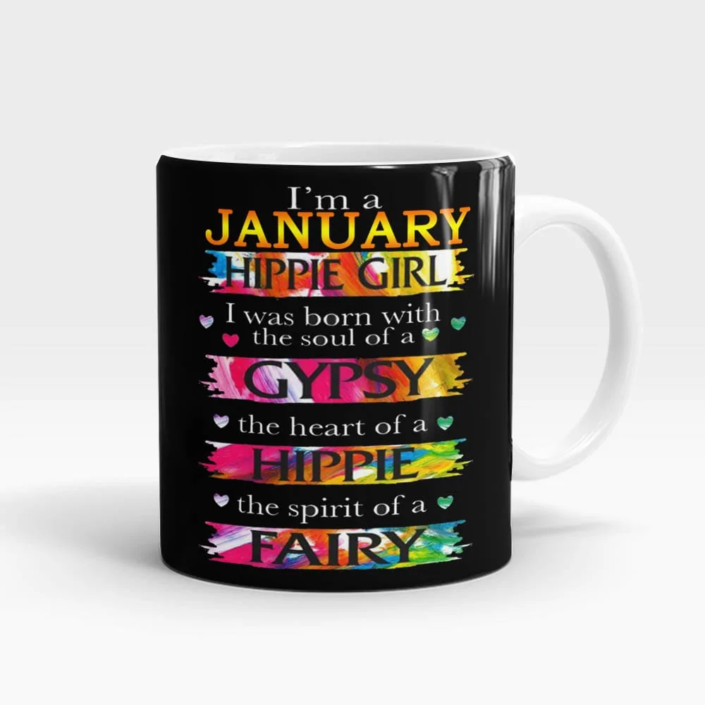 January Hippie Girl Mug White - SendFlowers.pk