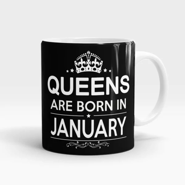 Queens Born In January Mug – Month Customizable White - SendFlowers.pk