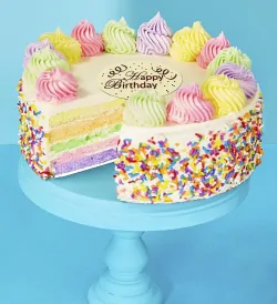 Delivery of Mixed Color Birthday Cake on Birthday