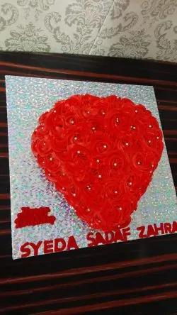 Delivery of Flowery Heart Cake in Pakistan