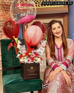 Happiness Flowers and Balloon Box_Chocolate Bax Delivery Pakistan