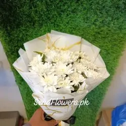 White Flowers Bouquet Delivery Lahore - SendFlowers.pk
